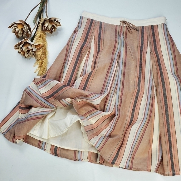 Banana Republic Cream Tan Orange Stripe Skirt 2 - Picture 12 of 14